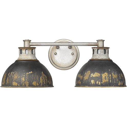 Kinsley 2 Light 19 inch Aged Galvanized Steel Vanity Light Wall Light in Antique Black Iron
